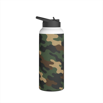 Camo Stainless Steel Water Bottle — Insulated Outdoor Bottle