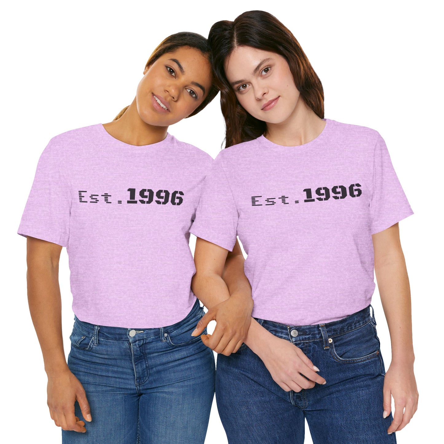 Vintage Est. 1996 T-shirt by Printify featuring a classic design, perfect for celebrating birth years or birthdays.