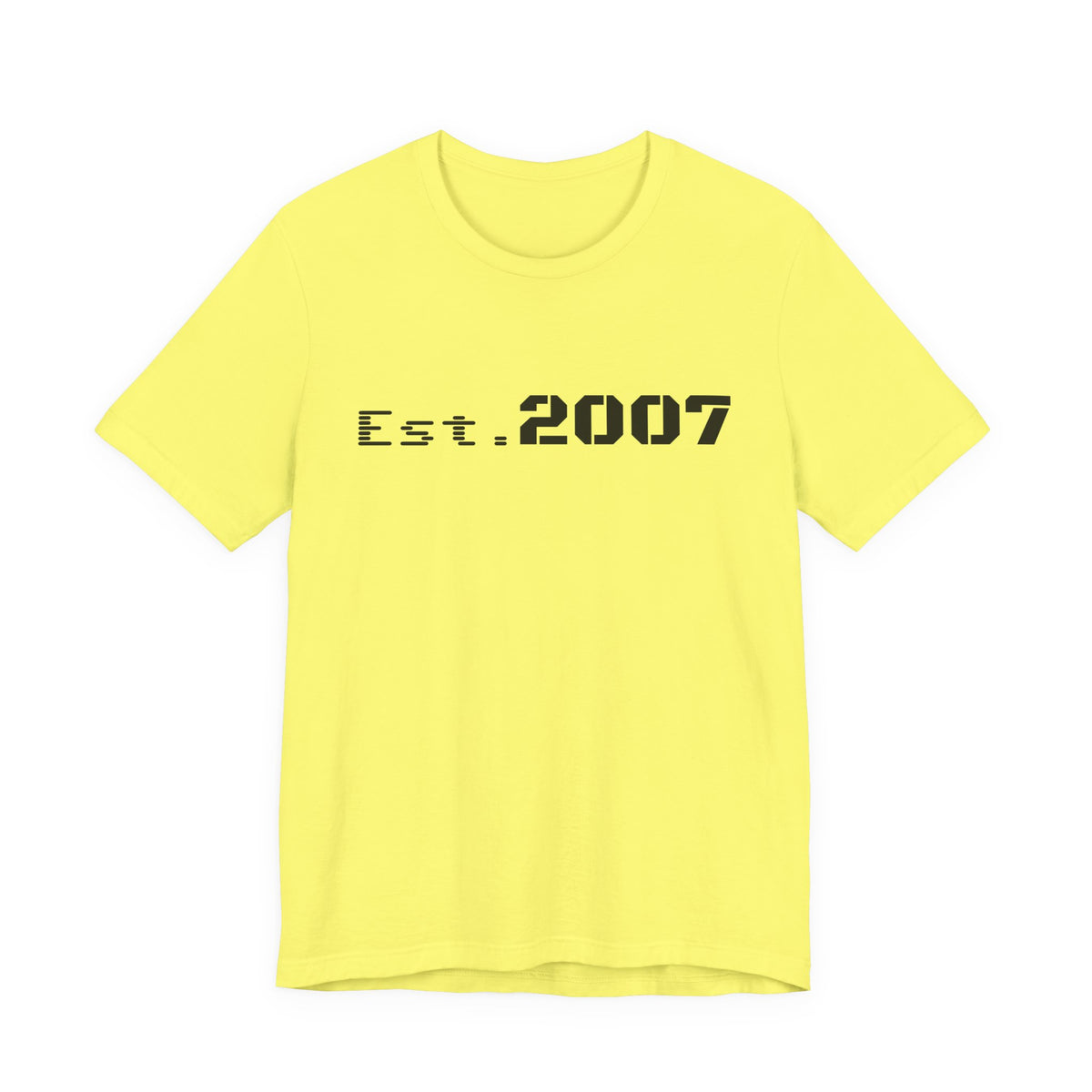 Vintage Est. 2007 T-Shirt by Printify featuring a classic design with the established year displayed on a casual cotton tee.