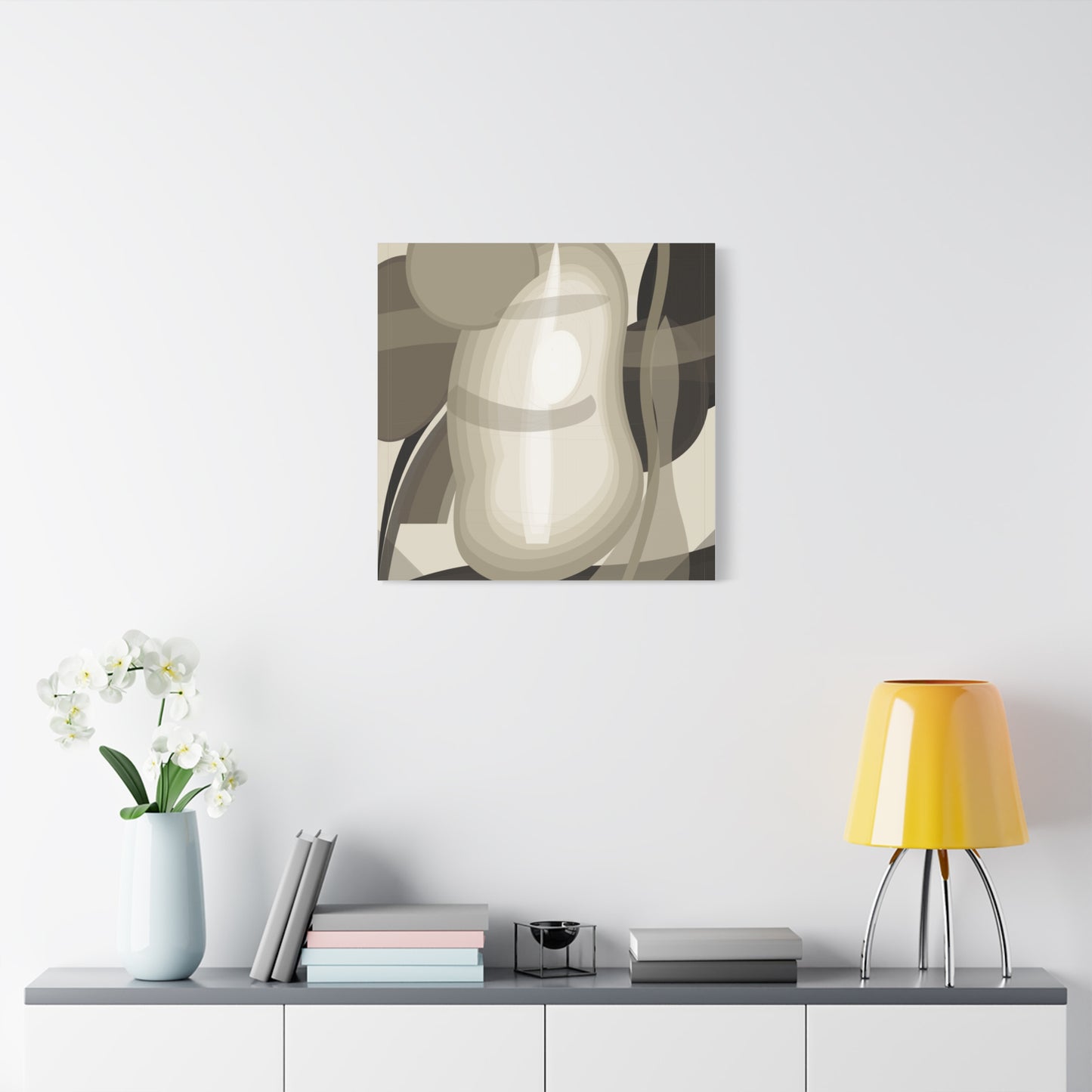 Abstract Neutral Pear Still Life Canvas