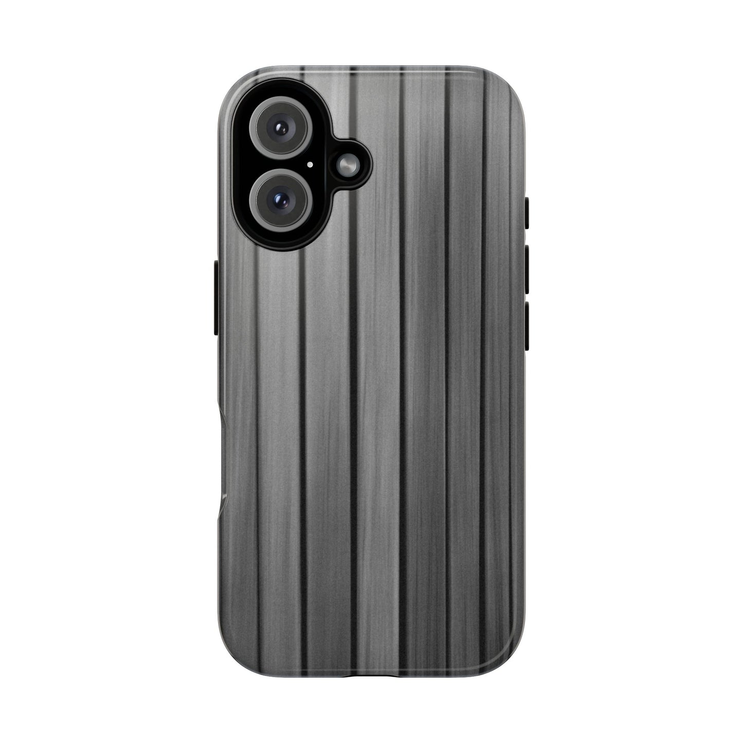 Ribbed metal texture iPhone case by Printify, tough protective phone cover with ribbed design for iPhone models.