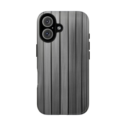 Ribbed metal texture iPhone case by Printify, tough protective phone cover with ribbed design for iPhone models.