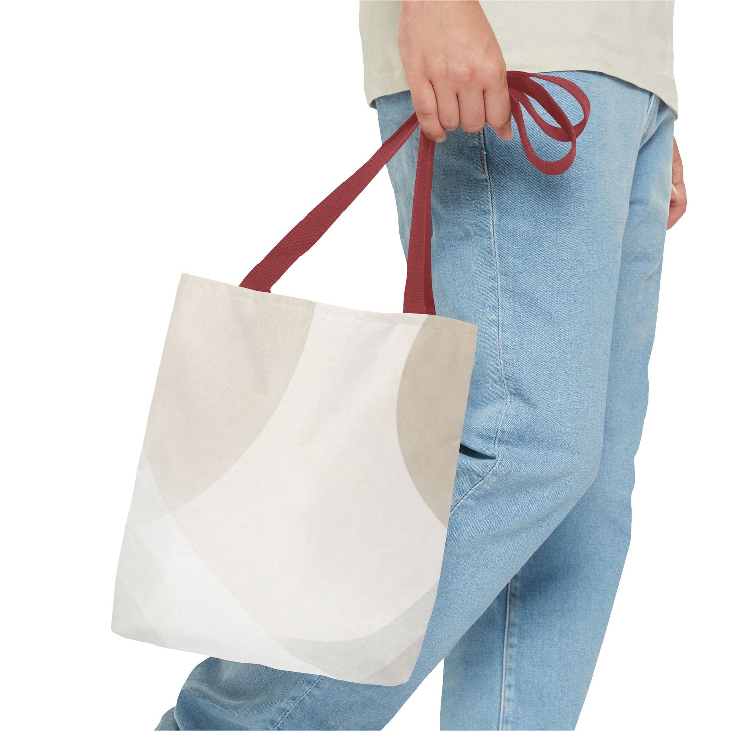 Neutral Abstract Geometric Tote Bag | Minimal Beige Shapes