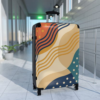 Abstract Waves Carry-On Suitcase — Colorful Modern Travel Luggage