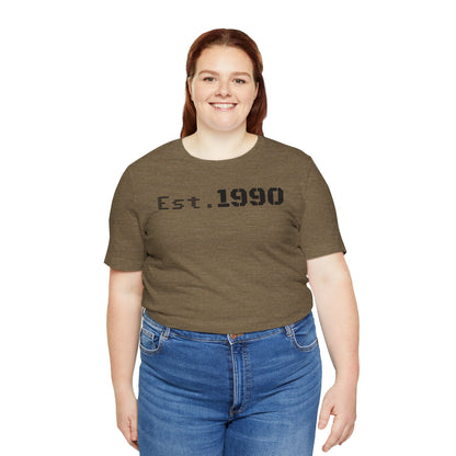 Unisex Est. 1990 Nostalgic Jersey Tee - Perfect Gift, Vintage Style, Retro Fashion, Birthday Celebration, Casual Wear - TRV