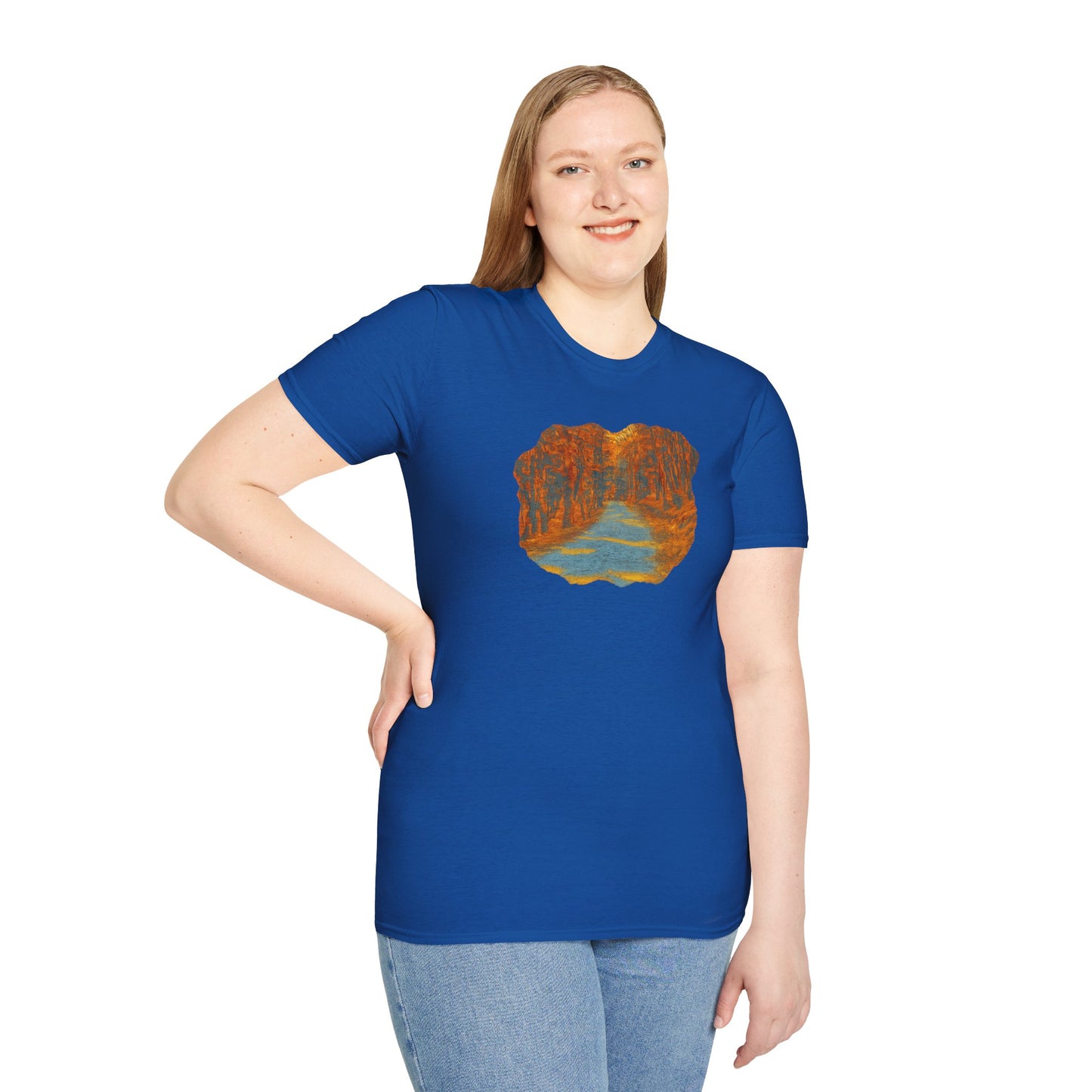 Autumn Pathway Unisex Softstyle T-Shirt, Cozy Fall Shirt, Nature Lover Tee, Scenic Route Top, Gift for Hikers, Casual Wear, Outdoor [...]