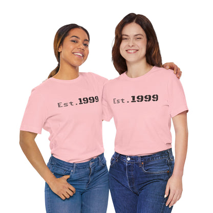 Vintage minimalist Est. 1999 T-shirt by Printify featuring clean typography on a classic cotton tee.