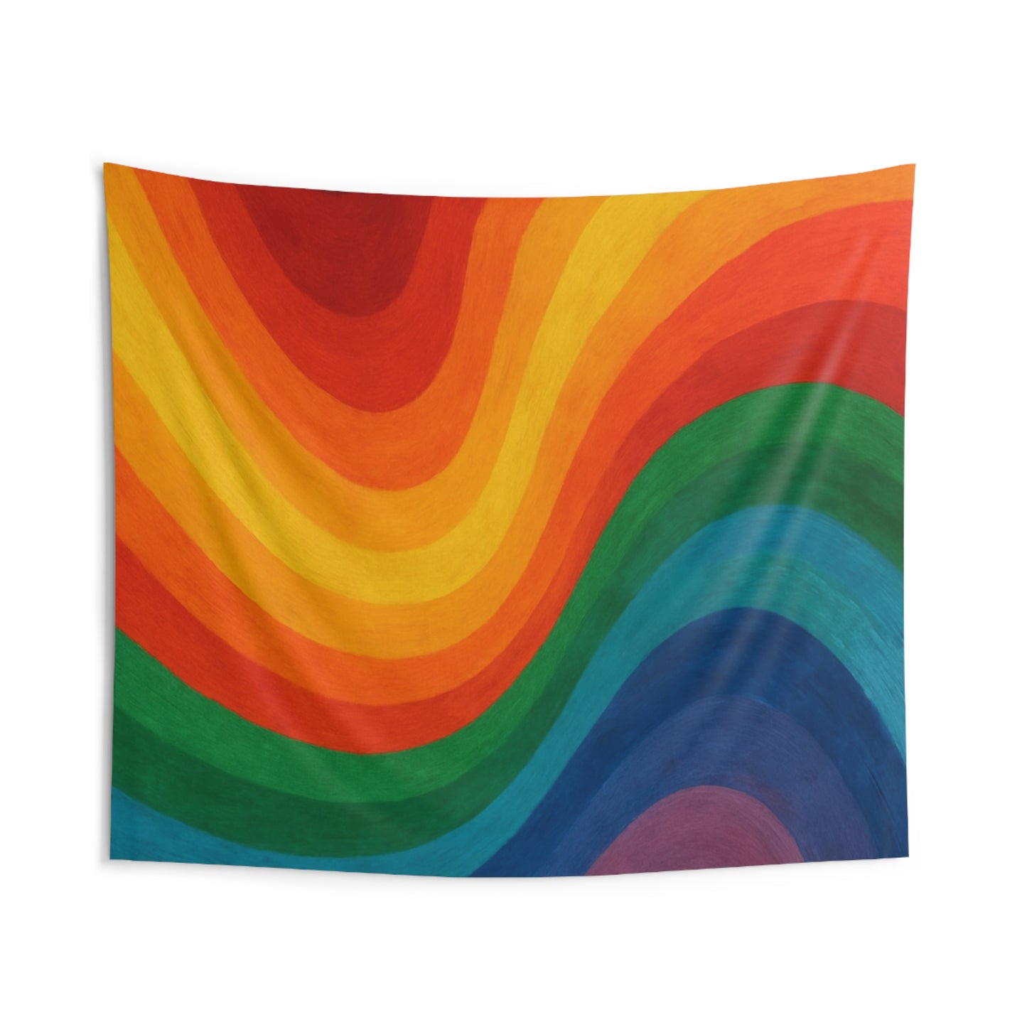Rainbow Wave Tapestry — Retro Psychedelic Wall Art for Living Room, Dorm, or Studio