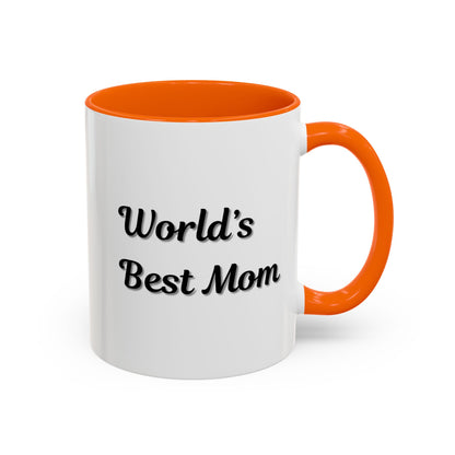 World's Best Mom Accent Coffee Mug - 11oz & 15oz - Perfect Gift for Mother's Day