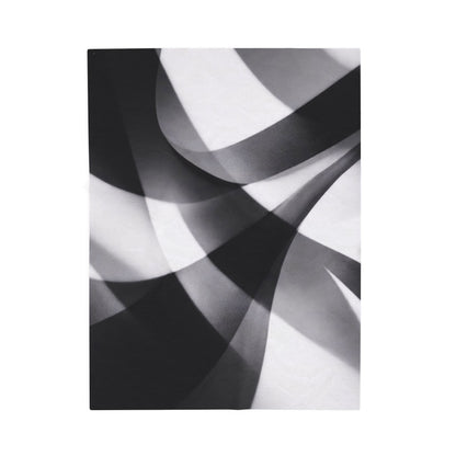 Abstract Black Smoke Design Velveteen Plush Blanket | Monochrome Swirl