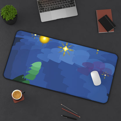 Starry Night Impasto Vortex Desk Mat | Van Gogh Style Brushstroke Design