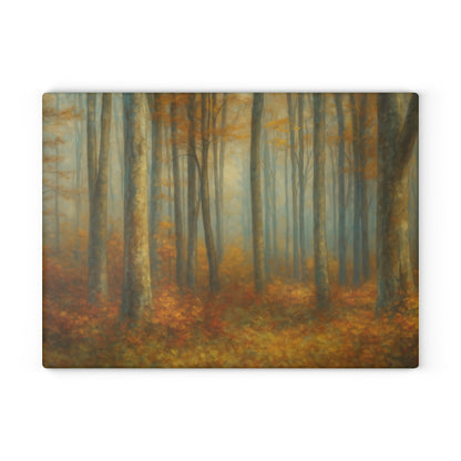 Autumn Woodland Misty Forest Glass Cutting Board - view 3