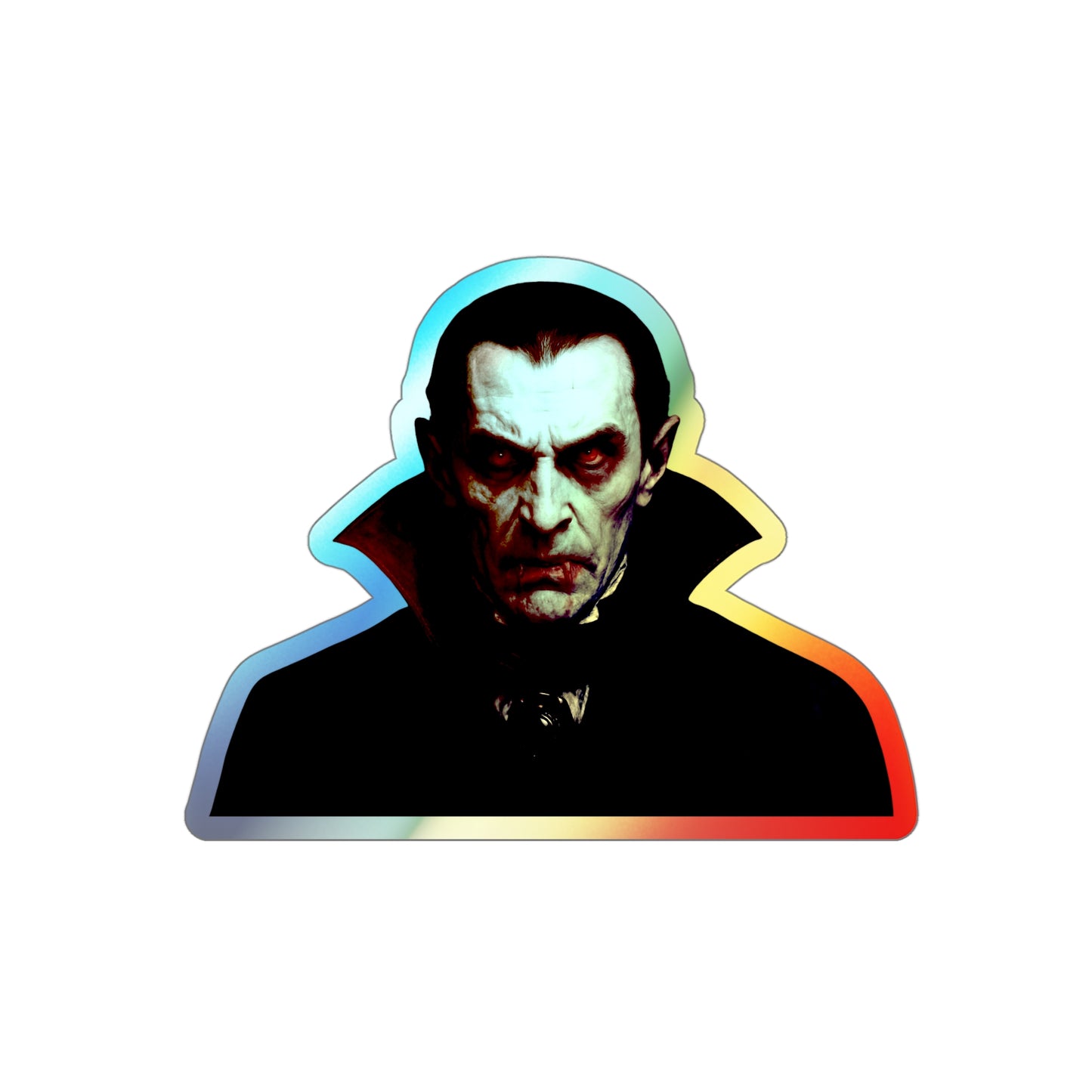 Holographic Dracula Stickers, Die-cut Stickers for Halloween, Skateboard Stickers, Vinyl Stickers, Cool Decorative Stickers