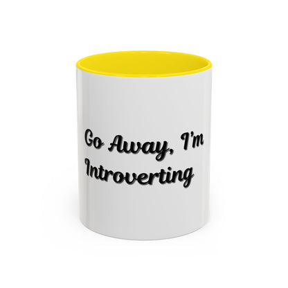 Introvert Coffee Mug - Go Away, I'm Introverting - Black Accent for Relaxing Moments - TRV