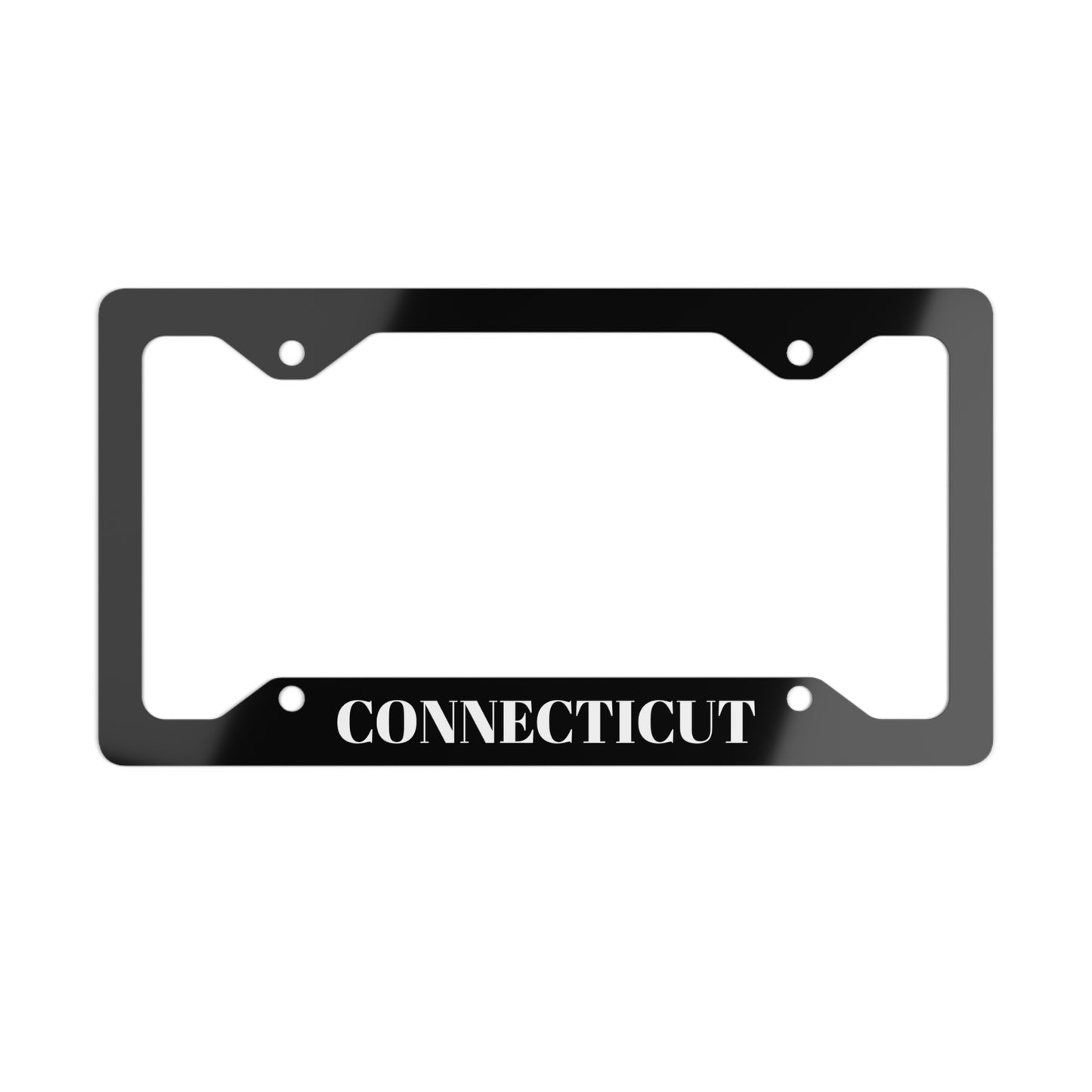 Connecticut Metal License Plate Frame – Slim Stainless State Plate Border