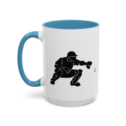 Baseball Catcher Coffee Mug, Sports Gift for Coaches, Black Accent Mug for Fans, Perfect for Birthdays & Celebrations, Unique Cup - TRV