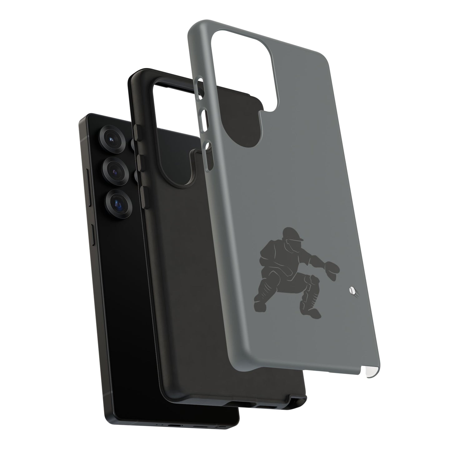 Printify baseball catcher phone case, tough protective cover with catcher design, fits smartphone models, durable and stylish.