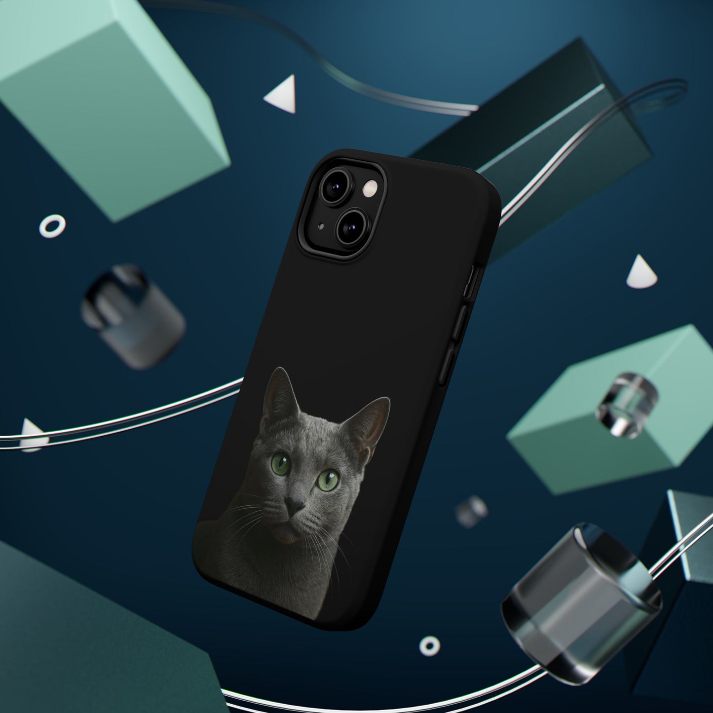 Russian Blue Cat Phone Case — Magnetic Impact-Resistant iPhone Cover