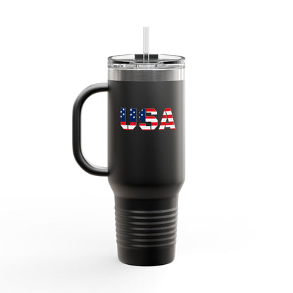Insulated Travel Mug with USA Design - Perfect for Road Trips, Outdoor Adventures, and Gifts, 40oz Tumbler for Coffee, Tea, and More