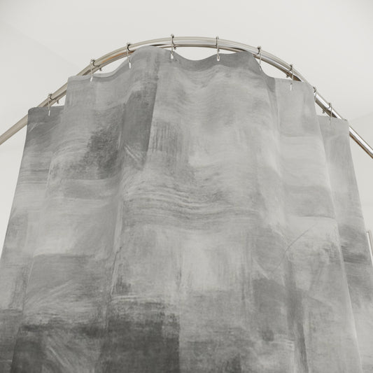 Stylish Abstract Shower Curtain | Modern Bathroom Decor, Unique Home Accessories, Gray Artwork, Gift for Housewarming, Elegant Design - TRV