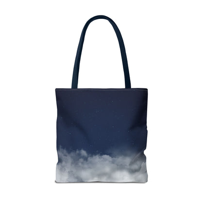 Night Sky Clouds Tote Bag | Starry Navy Ombre - TRV