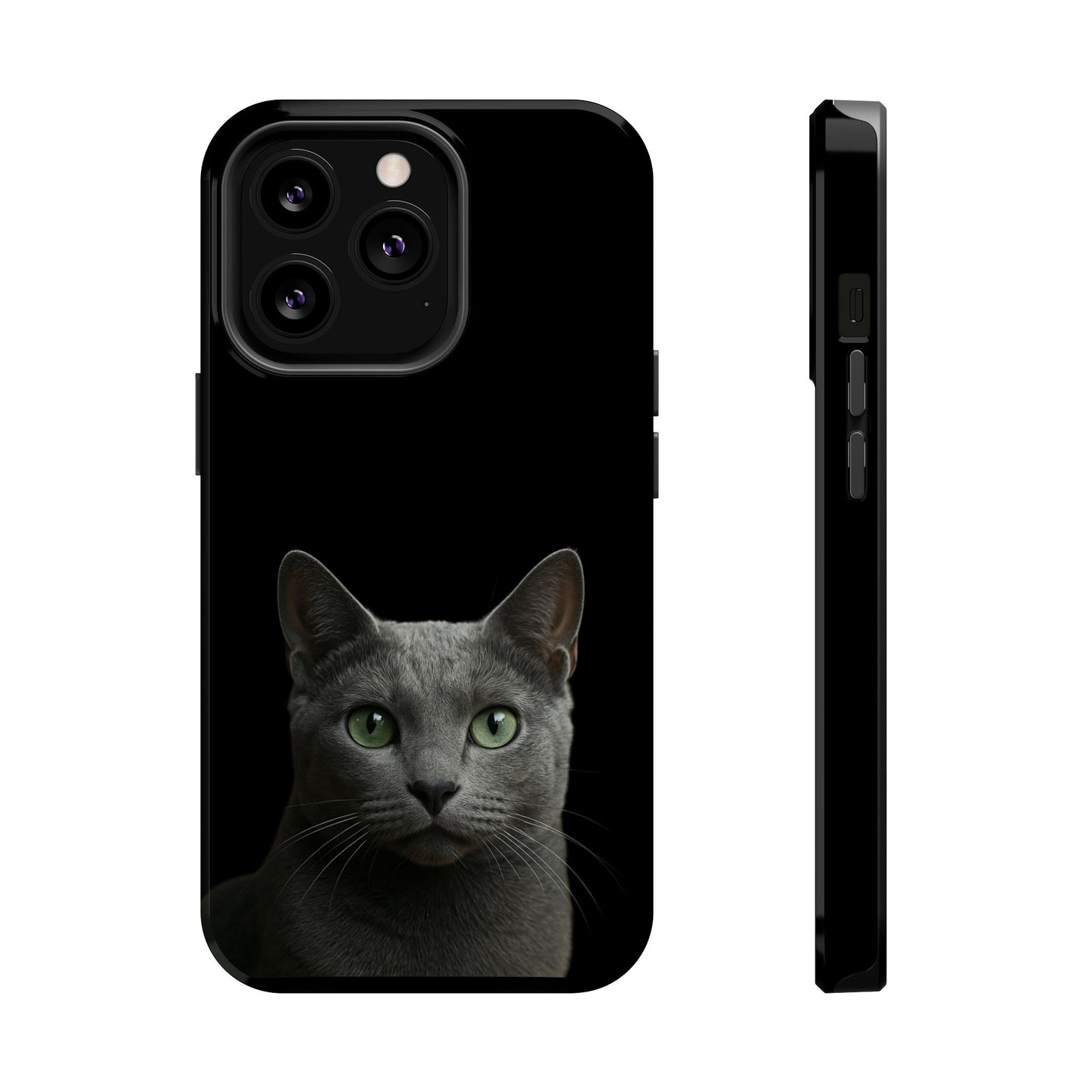 Russian Blue Cat Phone Case — Magnetic Impact-Resistant iPhone Cover