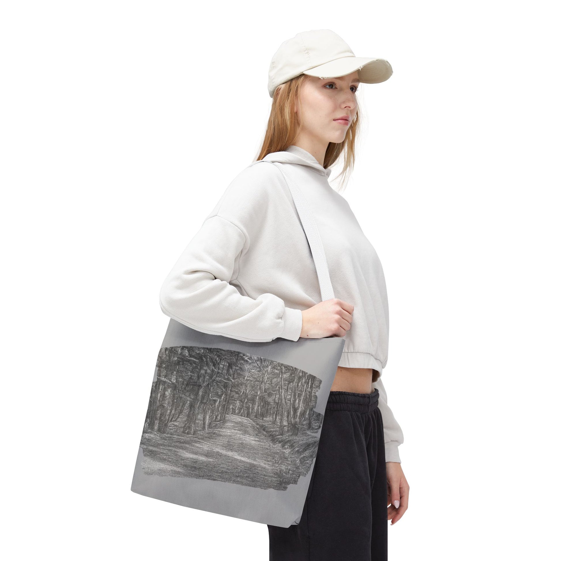 Scenic Path Tote Bag, Reversible Tote, Eco-Friendly Shopper, Outdoor Adventure Bag, Gift for Nature Lovers, Stylish Carryall - TRV