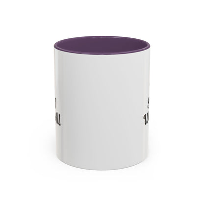 Printify holiday coffee mug featuring "Dear Santa I Want It All" Christmas message, perfect for festive gift-giving.