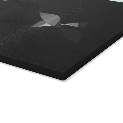 Abstract Geometric Fish Glass Cutting Board | Modern Kitchen Décor