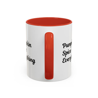 Pumpkin Spice Everything accent coffee mug by Printify, fall-themed ceramic mug with pumpkin and seasonal design, 11oz or 15oz size.