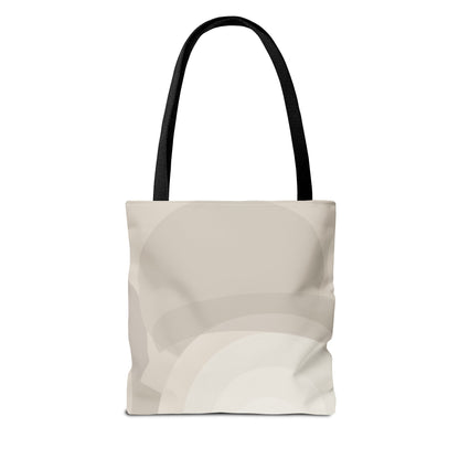 Neutral Abstract Circle Pattern Tote Bag | Minimal Beige AOP Canvas