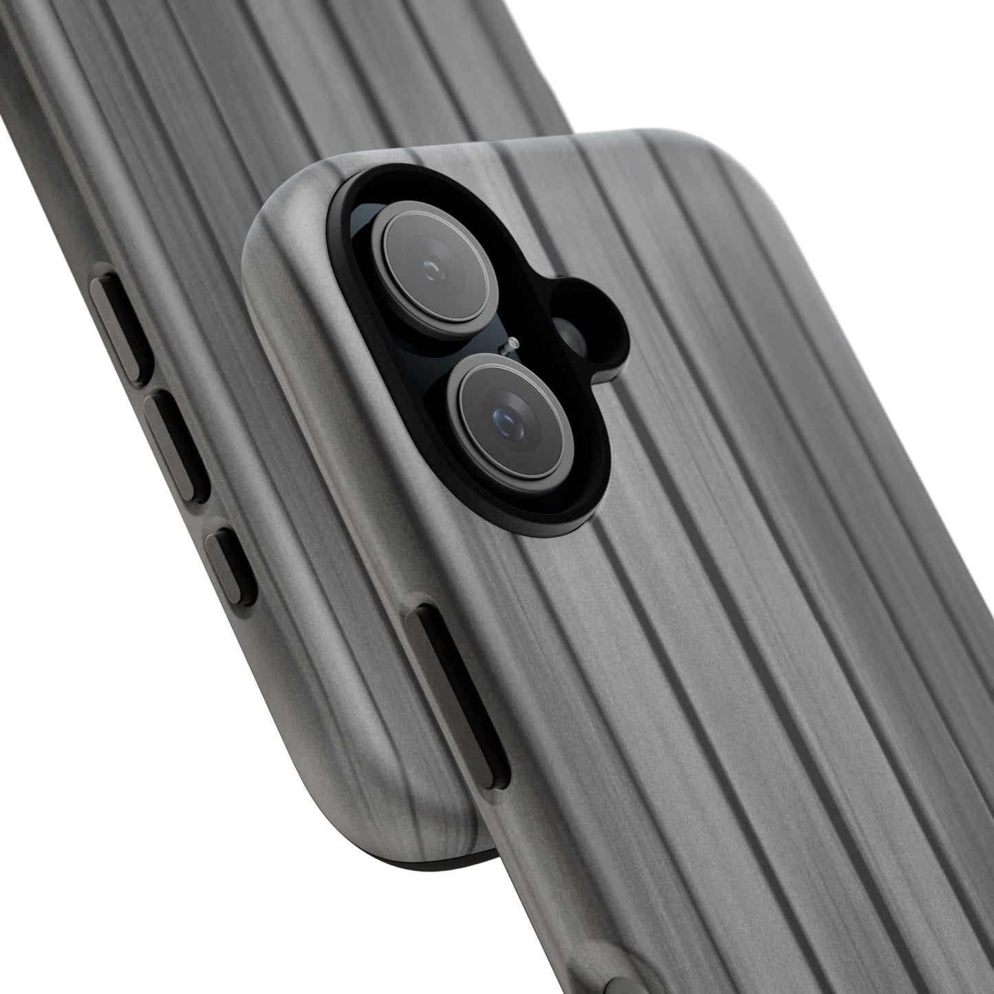 Ribbed metal texture iPhone case by Printify, tough protective phone cover with durable ribbed design for iPhone models.