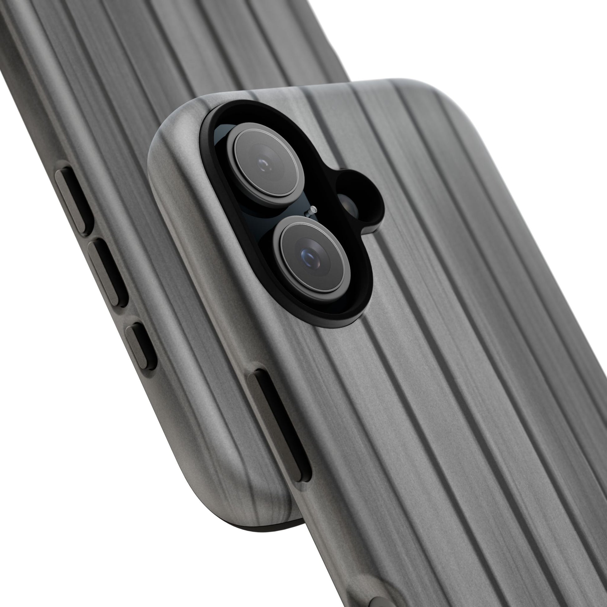 Ribbed metal texture iPhone case by Printify, tough protective phone cover with durable ribbed design for iPhone models.