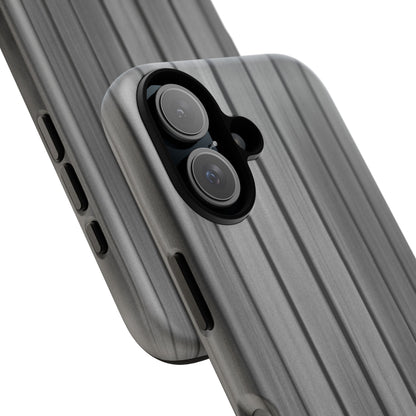 Ribbed metal texture iPhone case by Printify, tough protective phone cover with durable ribbed design for iPhone models.