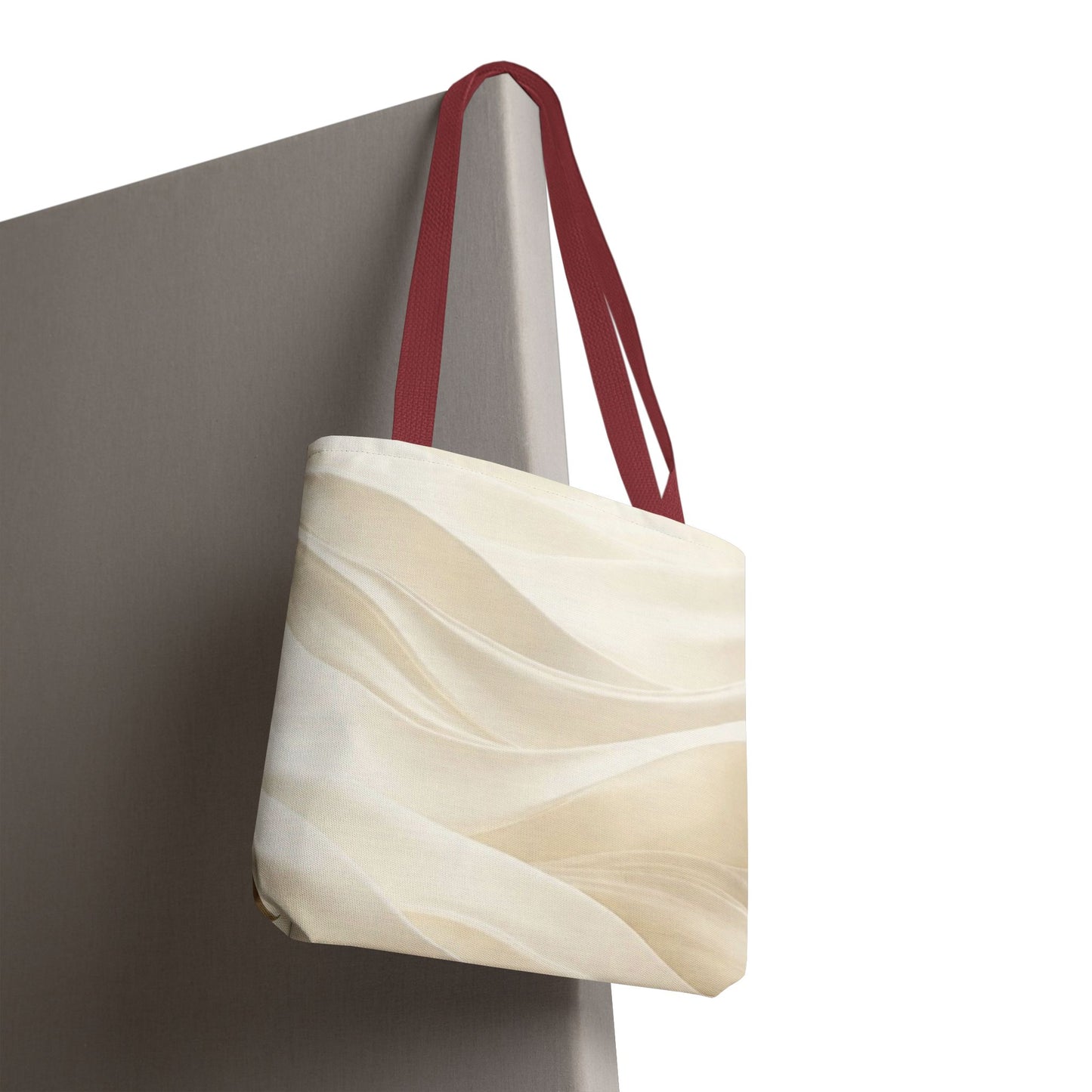 Cream Abstract Waves Tote Bag | Neutral Swirl Pattern