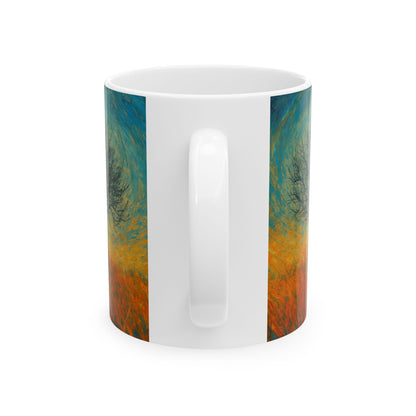 Vibrant Ceramic Mug - Sunset Mountain Design, Coffee Cup, Gift for Nature Lovers, Home Decor, Tea Mug, Unique Art Mug - TRV