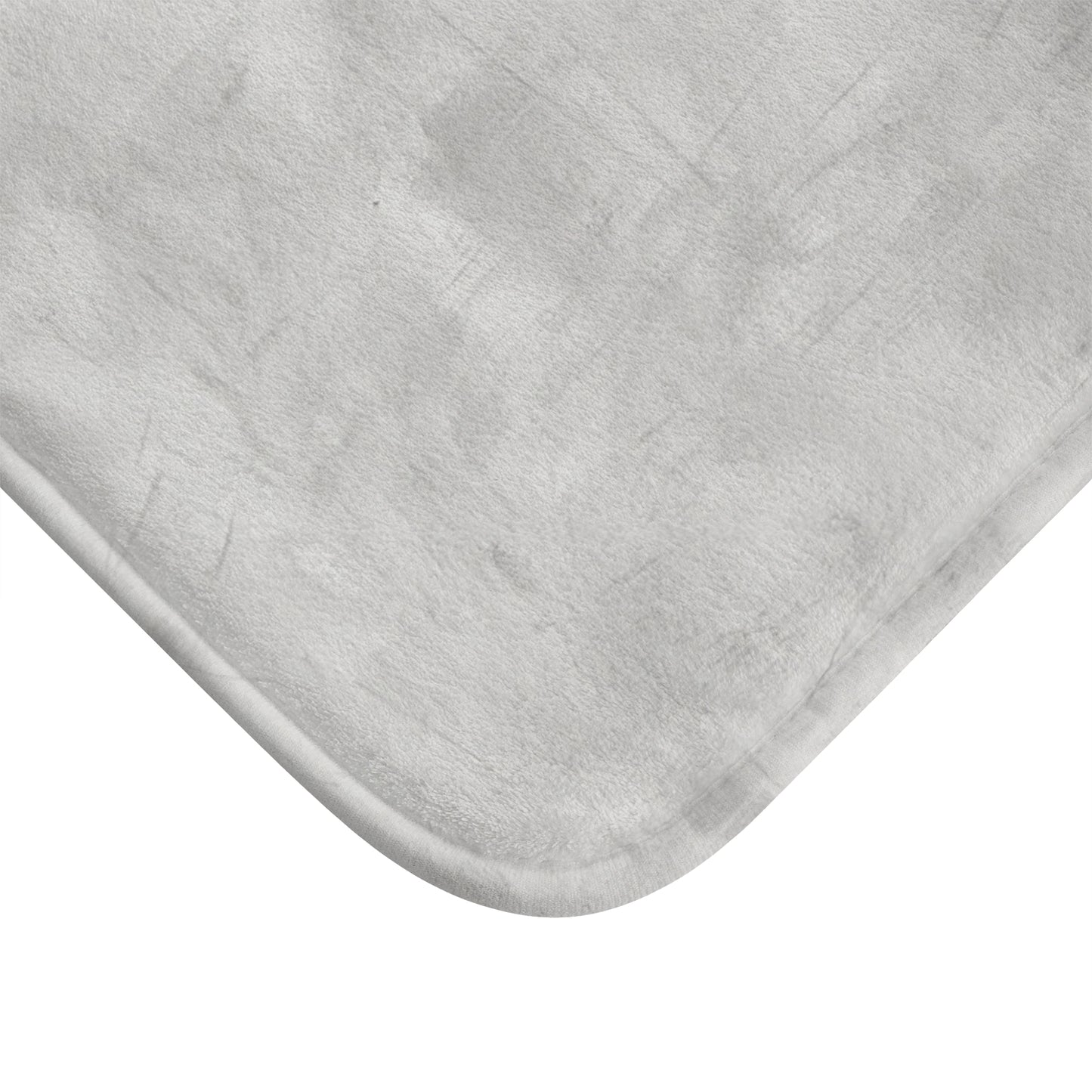 Gray bath mat, modern minimalist rug by Printify, soft textured textile for bathroom decor and housewarming gift.