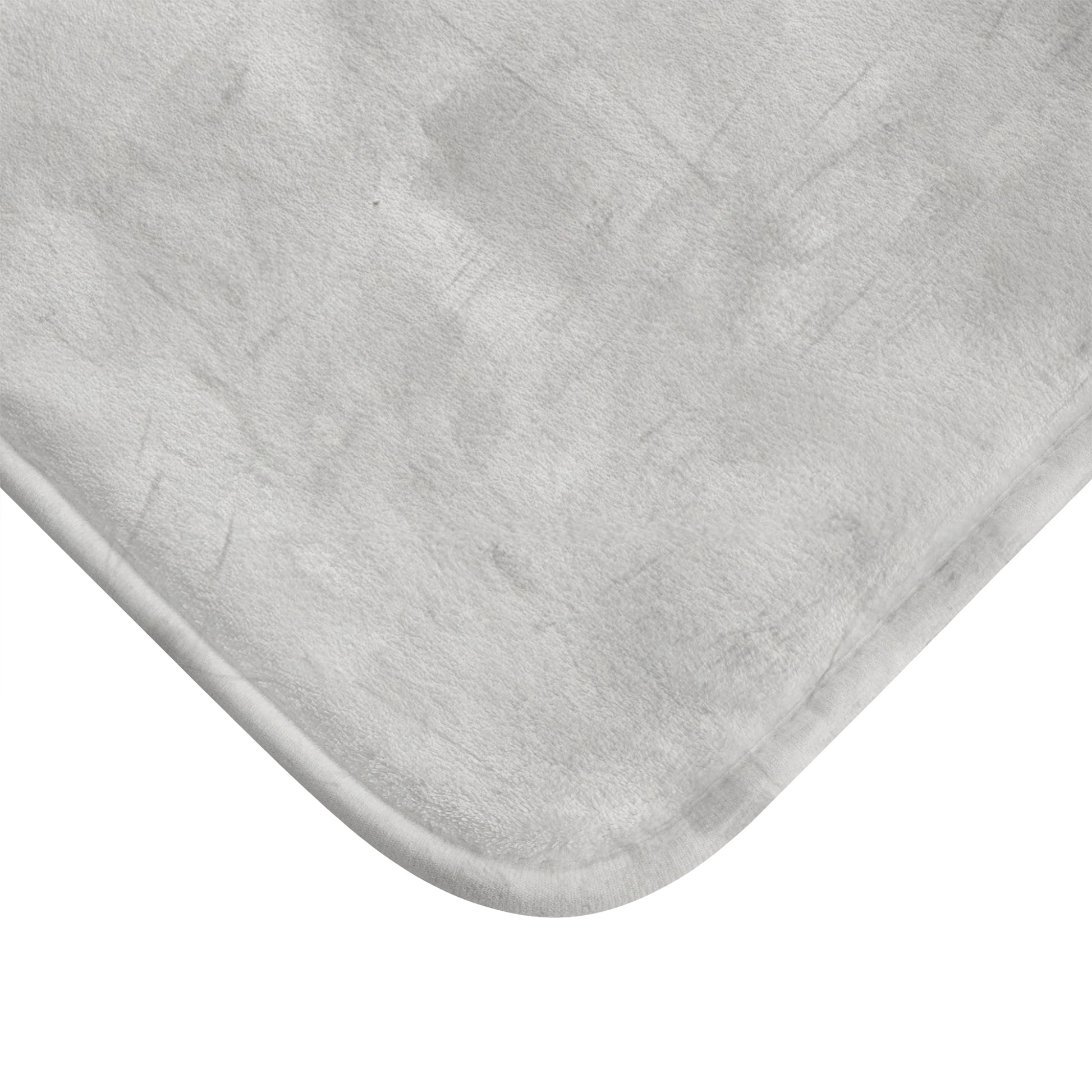 Gray bath mat, modern minimalist rug by Printify, soft textured textile for bathroom decor and housewarming gift.