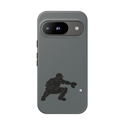 Printify baseball catcher phone case, tough protective cover with detailed catcher glove and ball design on a smartphone.