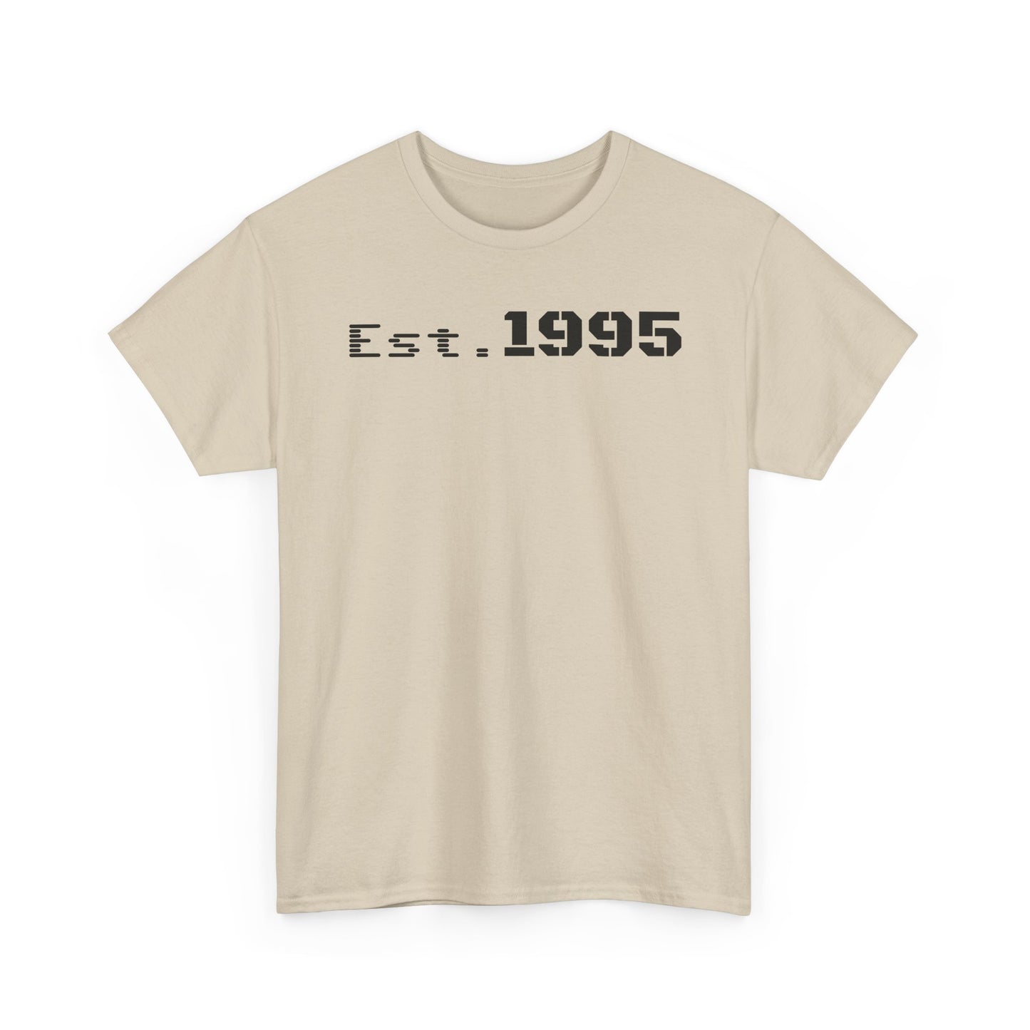 Unisex Heavy Cotton Tee - Est. 1995, Vintage Birthday Gift, Customizable Tee, Retro Unisex Shirt, Casual Everyday Wear