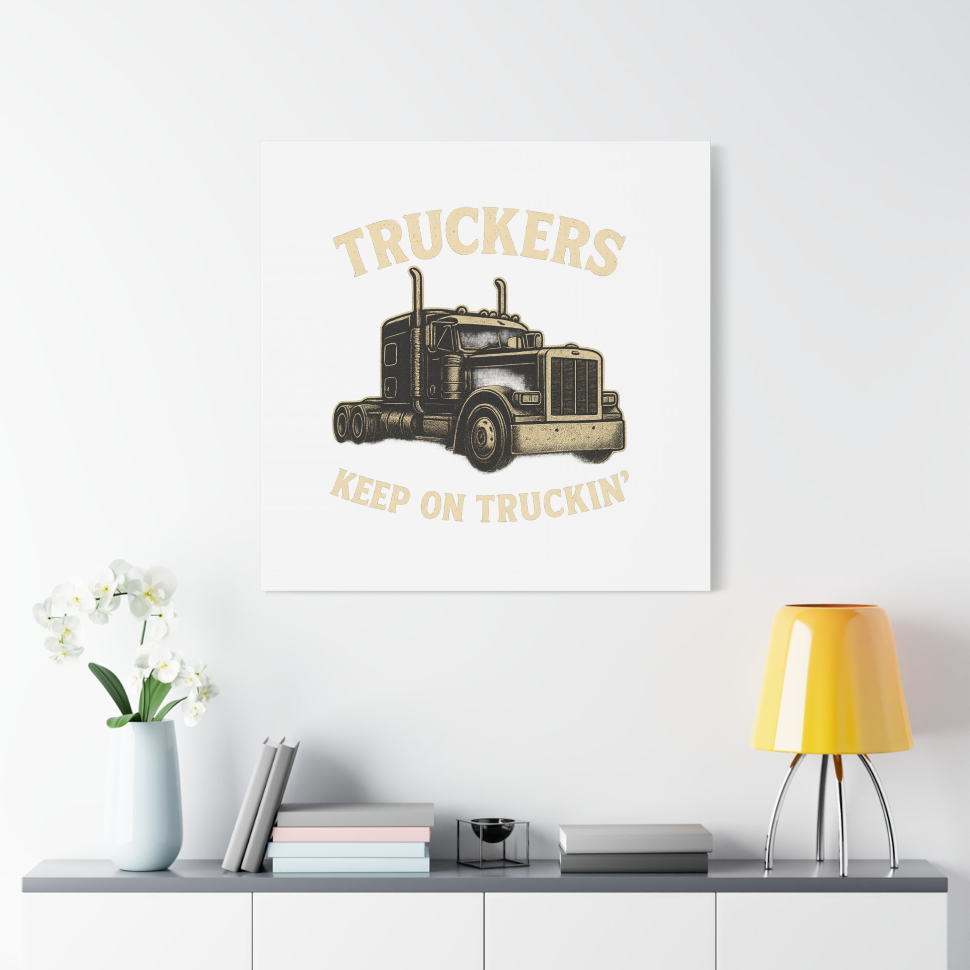 Truckers Canvas Wall Art, Keep on Truckin' Decor, Gift for Drivers, Trucking Artwork, Transportation Gift - TRV