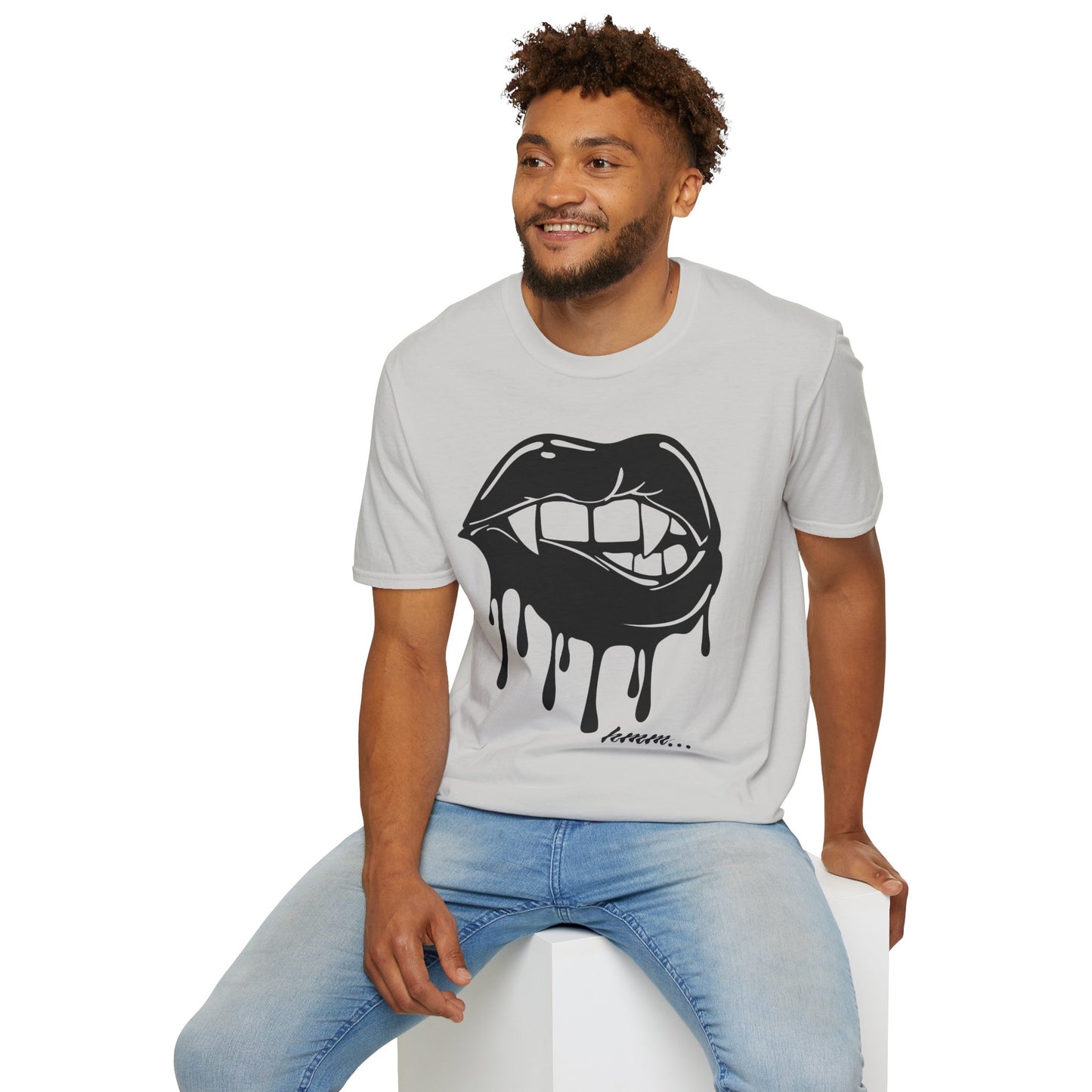 Edgy Graphic Unisex T-Shirt - Dripping Mouth Design, Cool Tee, Trendy Shirt, Hipster Top, Streetwear, Alternative Fashion, Holiday Gift