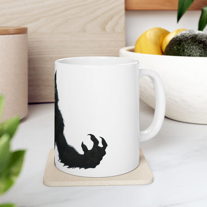 Werewolf Graphic Ceramic Mug, Unique Gift for Animal Lovers, Halloween Decor, Coffee Cup, 11oz 15oz Sizes Available