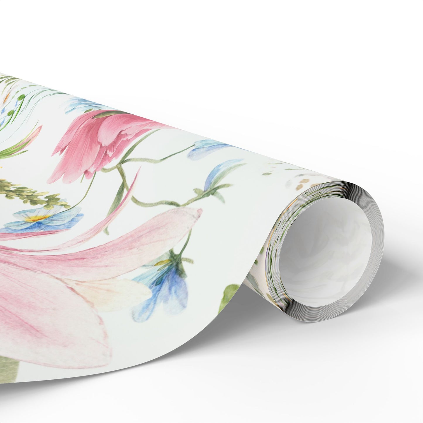 Floral Watercolor Wrapping Paper Roll — Pastel Flowers Gift Wrap for Mother's Day & Spring