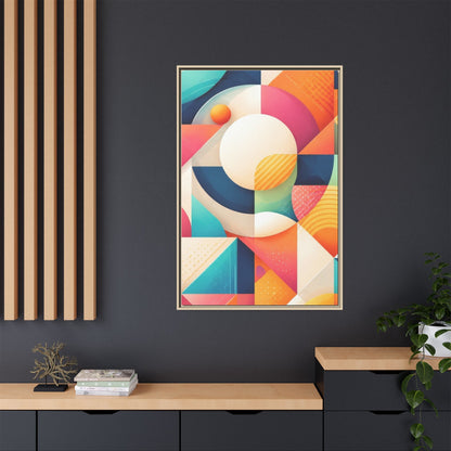 Colorful Geometric Abstract Art Matte Canvas Framed