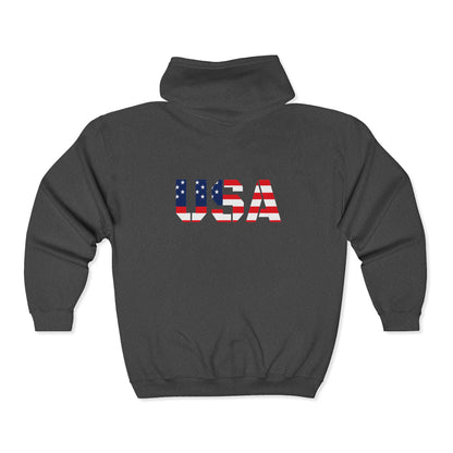 USA Flag Full‑Zip Hoodie — American Patriotic Zip-Up Sweatshirt