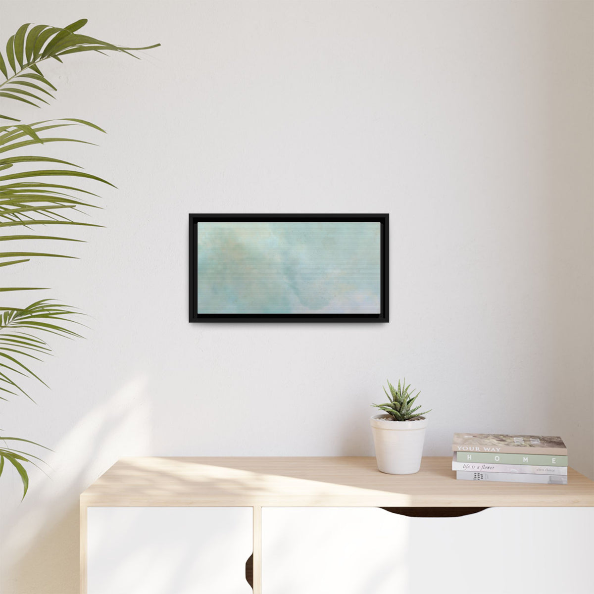 Soft abstract pastel watercolor design on matte canvas by Printify, featuring gentle colors and artistic brushstrokes.