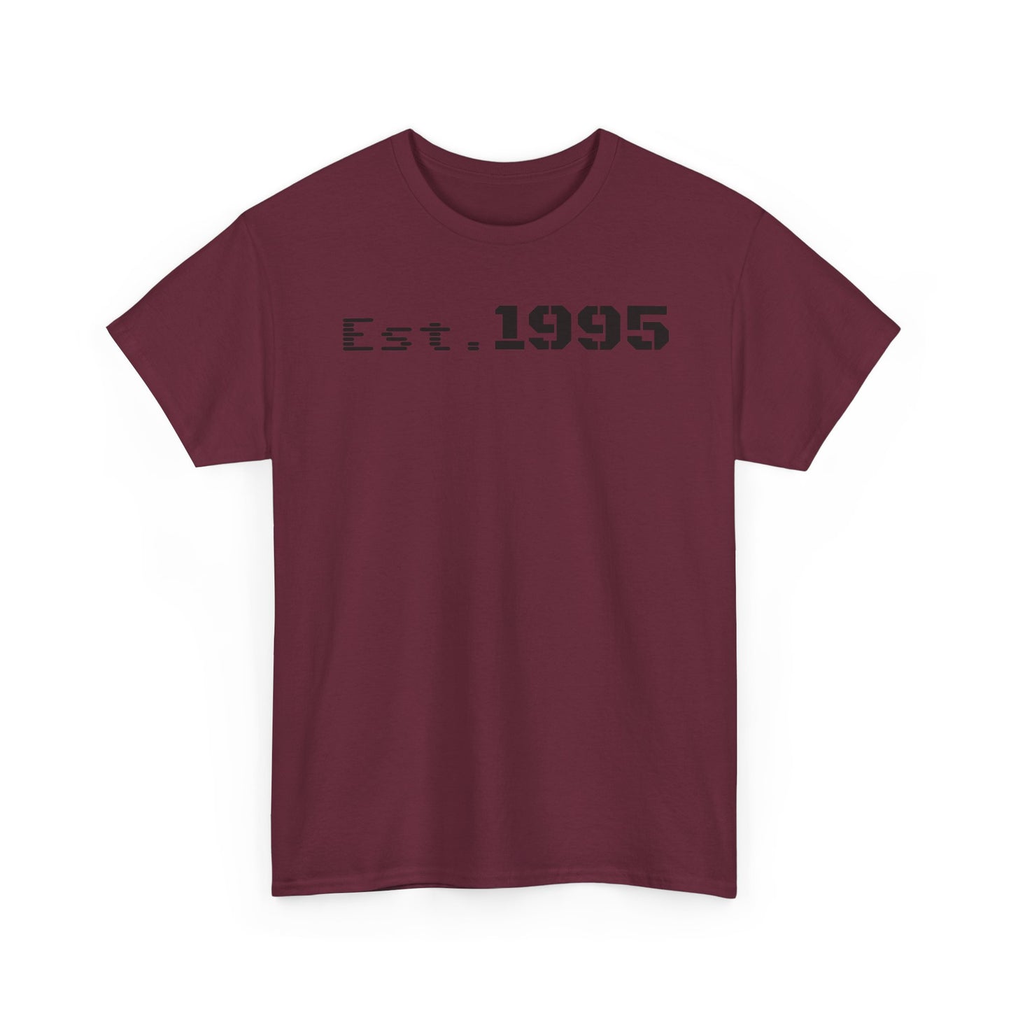 Unisex Heavy Cotton Tee - Est. 1995, Vintage Birthday Gift, Customizable Tee, Retro Unisex Shirt, Casual Everyday Wear