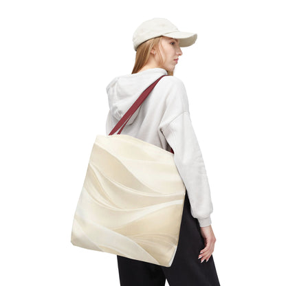 Cream Abstract Waves Tote Bag | Neutral Swirl Pattern