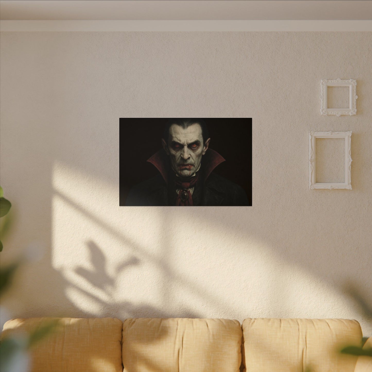 Gothic Vampire Canvas Wall Art, Spooky Decor, Halloween Home Accent, Creepy Art Piece, Horror Themed Gift